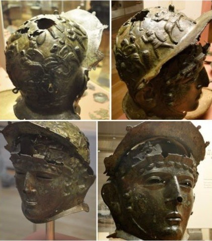 Trong một nghiên cứu năm 2019 được công bố trên tạp chí Arms &amp; Armour, các nhà khảo cổ học Jamie Kaminski và David Sim đã giải thích mũ Ribchester là trang bị đặc biệt được sử dụng trong "hippika gymnasia" (các giải đấu kỵ binh) - một loại hình huấn luyện quân sự kết hợp với hoạt động giải trí cho binh lính và các khách quý. Ảnh: thevintagenews.