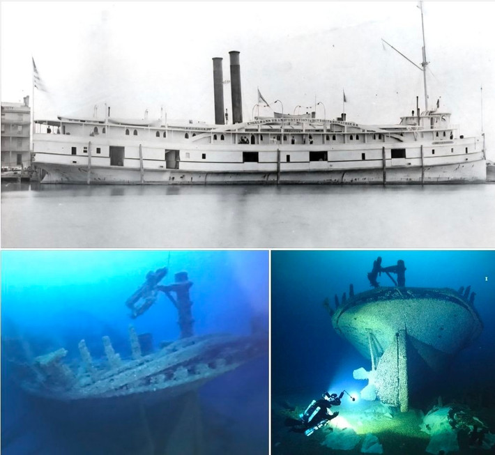 Sau khi được trục vớt và sửa chữa, con tàu Lac La Belle hoạt động trở lại. Tuy nhiên, đến ngày 13/10/1872, trong hành trình đến bang Michigan, con tàu chở 53 hành khách gặp phải cơn bão mạnh dẫn tới thảm họa chìm tàu. Ảnh: Friends Community Owosso Corunna/Facebook.