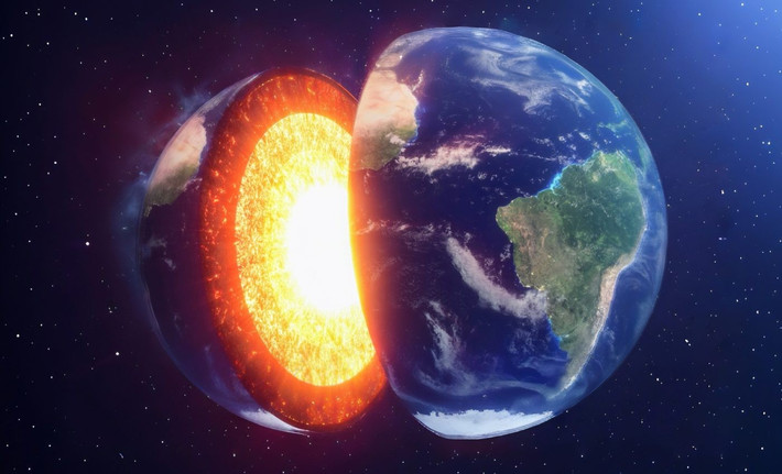 Các mô hình của nhóm nghiên cứu cho thấy không phải mọi nguyên tố đều nguội đi và kết tinh với cùng tốc độ. Khi lõi nguội đi và co lại dưới áp suất, các thành phần nhẹ hơn như magie oxit và silic dioxit kết tinh dễ dàng hơn sắt trong hỗn hợp, nổi lên và bị "xì" ra ngoài, hòa tan với vật liệu lớp phủ. Ảnh: earth.com.