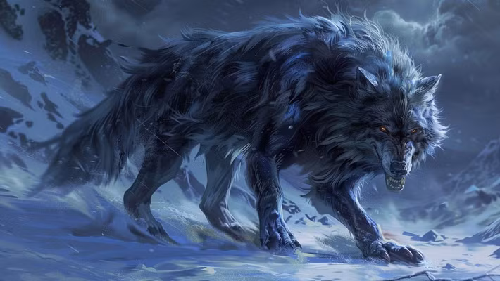 Sói Fenrir cùng rắn khổng lồ Jormundgan và nữ thần Hel là con của thần Loki và người khổng lồ Angrbodoa. Theo lời tiên tri cổ trong thần thoại Bắc Âu, sự ra đời của Fenrir là một trong những dấu hiệu báo trước về sự kiện tận thế Ragnarok. Ảnh: paganheim.com.