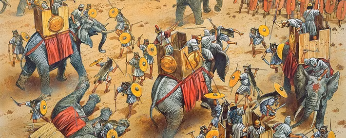 Carthage là một đế chế từng phát triển rực rỡ ở khu vực ngày nay là lãnh thổ của Tunisia. Quân đội của họ rất hùng mạnh. Lực lượng Carthage đã sử dụng voi chiến trong hai cuộc chiến tranh Punic chống lại người La Mã, chủ yếu để giành quyền kiểm soát các khu vực chiến lược ở phía tây Địa Trung Hải. Ảnh: historynet.com.