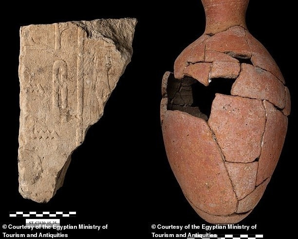 Ngoài ra, các chuyên gia còn tìm thấy hàng chục khối đá có khắc chữ nhắc đến pharaoh Nyuserre. Từng có thời điểm ngôi đền được chuyển đổi thành không gian cư trú, sinh hoạt của người dân. Tại đây, những mảnh ghép của các trò chơi trên bảng đã được tìm thấy. Ảnh: Egyptian Ministry of Tourism and Antiquities.