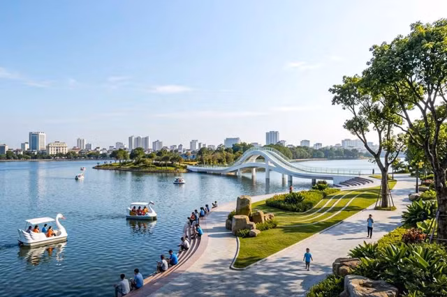 Phối cảnh minh họa không gian cảnh quan quảng trường. Ảnh: UBND phường Giảng Võ