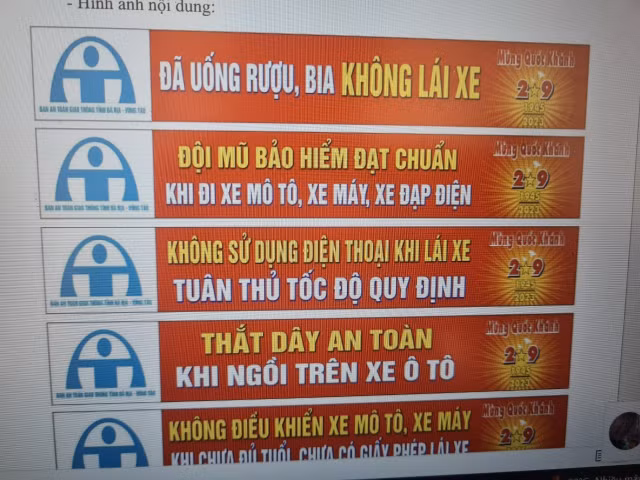 BRVT: Hon Ngoc Viet trung goi thau tuyen truyen ATGT dip le 30/4 va 2/9