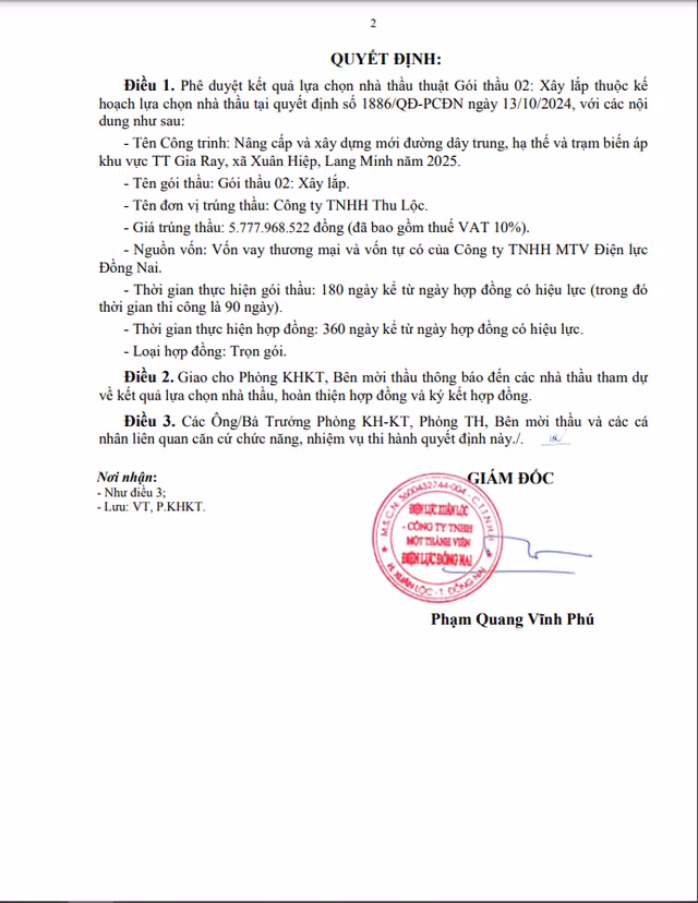 Da co nha thau thuc hien goi thau 02 cua Dien luc Xuan Loc-Hinh-2
