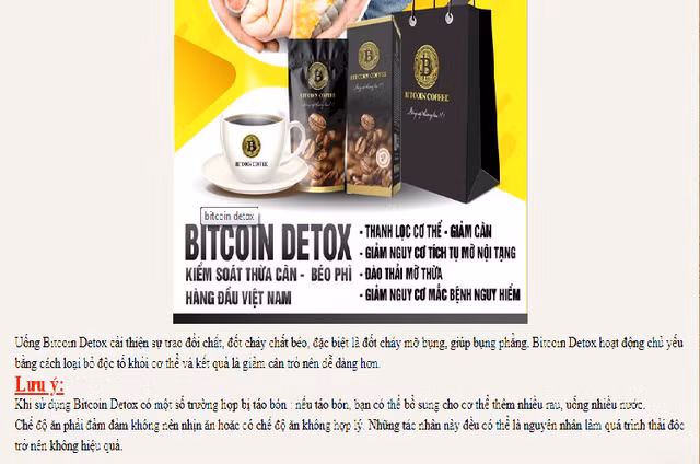 Ban Bitcoin Detox, Boc tach chat beo khong phep, Bitcoin Coffee Viet Nam dang bat chap phap luat?-Hinh-2