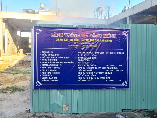 Dong Nai: Vi sao Du an Truong THCS Hoa Binh chi dinh ca 7 goi thau?-Hinh-2