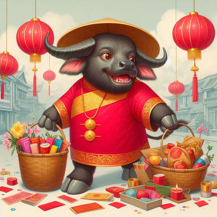 Tuổi Sửu (Trâu), màu áo: Đỏ, hồng, vàng (tránh xanh lá). Giờ xuất hành: 7h-9h sáng (giờ Thìn). Hướng Thần Tài: Tây Nam → Đi chợ truyền thống mua đồ đỏ (lì xì, đèn lồng). Hướng Hỷ Tài: Tây → Dự tiệc tân niên với bạn bè. Ví dụ: Áo dài đỏ thêu hoa vàng, đeo vòng tay đá mã não đỏ.