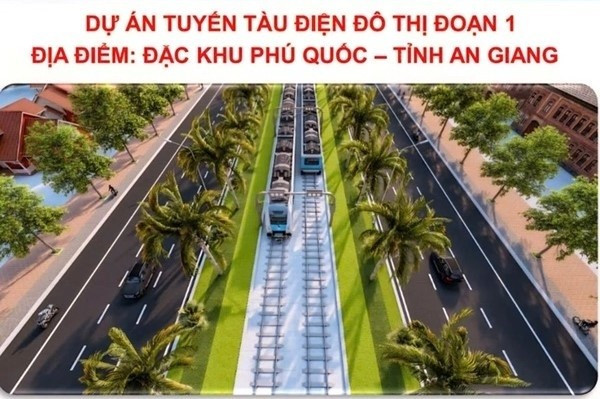 Phối cảnh tuyến tàu điện sắp đầu tư xây dựng tại đặc khu Phú Quốc. an-giang-1.jpg