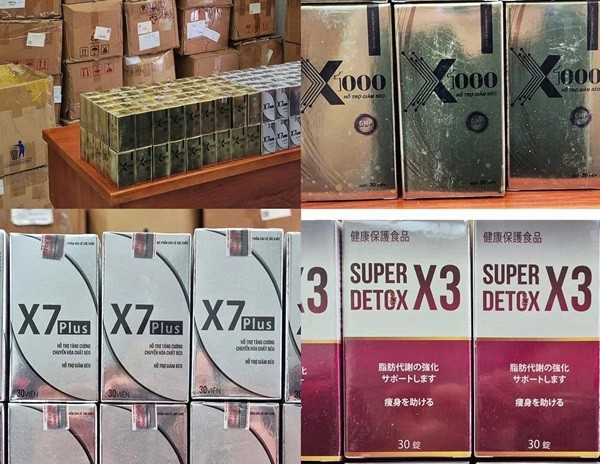 Sản phẩm giảm cân mà Ngân 98 bán - tang vật vụ án. Ảnh: Công an TP HCM ngan-98-1.jpg