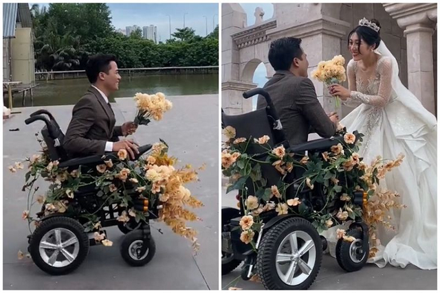 Chiếc xe hoa rước dâu độc nhất vô nhị của “chàng trai không chân” Chiec xe hoa ruoc dau doc nhat vo nhi cua “chang trai khong chan”