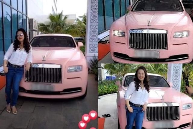 Cận cảnh Rolls-Royce Wraith màu hồng bà Nguyễn Phương Hằng Can canh Rolls-Royce Wraith mau hong ba Nguyen Phuong Hang