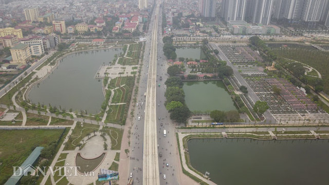 Xem dien mao tuyen metro Nhon - ga Ha Noi tu tren cao
