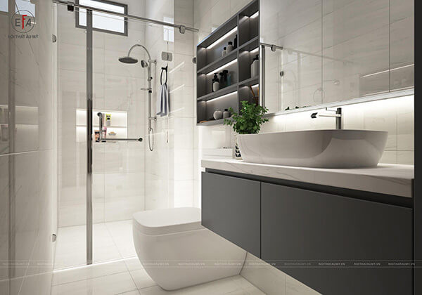 "Ổ vi khuẩn” đe dọa trẻ nhỏ từ những món đồ quen thuộc - Hình 15 Sử dụng quạt thông gió để phòng tắm luôn khô thoáng. Tốt nhất không sử dụng thảm trong phòng ẩm hay phòng tắm. Nếu sử dụng cần giặt và lau khô thường xuyên. Thời điểm độ ẩm cao nên dùng điều hòa hoặc máy hút ẩm để cân bằng độ ẩm trong mức 30-50%. Ảnh: Nội thất Âu Mỹ.