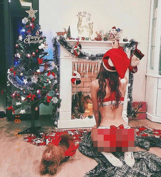 Hotgirl Lê Bống gây nhức mắt khi hoá thân bà già Noel sexy - Hình 8 Hotgirl Le Bong gay nhuc mat khi hoa than ba gia Noel sexy-Hinh-8