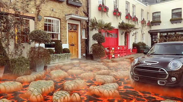 Hiệu ứng Snapchat biến mặt sân thành dòng sông, nham thạch khiến dân tình “điên đảo“ - Hình 2 Hieu ung Snapchat bien mat san thanh dong song, nham thach khien dan tinh “dien dao“-Hinh-2