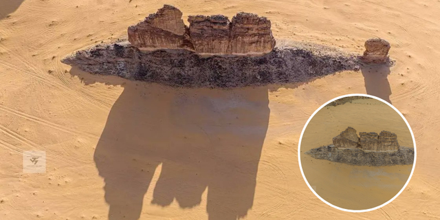 Bất ngờ khối đá hình con cá khổng lồ trồi lên giữa sa mạc Saudi - Hình 4 Bat ngo khoi da hinh con ca khong lo troi len giua sa mac Saudi-Hinh-4