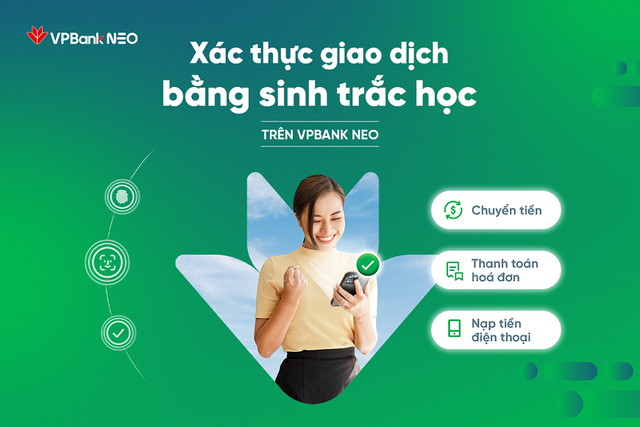 Khach hang VPBank dung van tay, khuon mat xac thuc giao dich