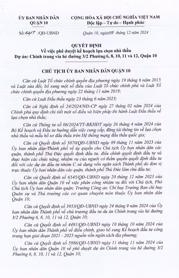 Quan 10: Moi thau goi sua chua chinh trang via he hon 70 ty dong