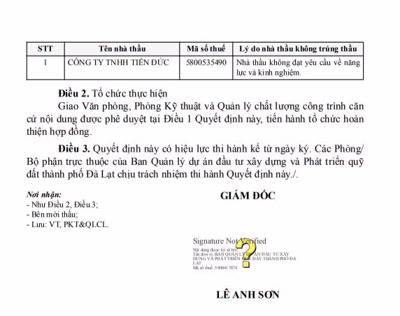 Lâm Đồng: Nhờ đâu Cty Thành Tâm An thắng gói thầu 3,34 tỷ làm đường tại Thọ Xuân? - Hình 3 Lam Dong: Nho dau Cty Thanh Tam An thang goi thau 3,34 ty lam duong tai Tho Xuan?-Hinh-3