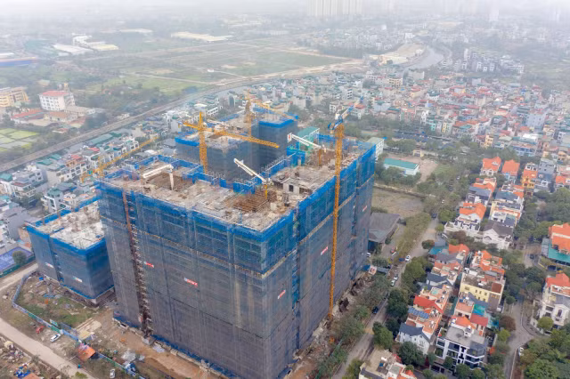 Cận cảnh công trường dự án đáng sống nhất Tây Nam Linh Đàm Can canh cong truong du an dang song nhat Tay Nam Linh Dam