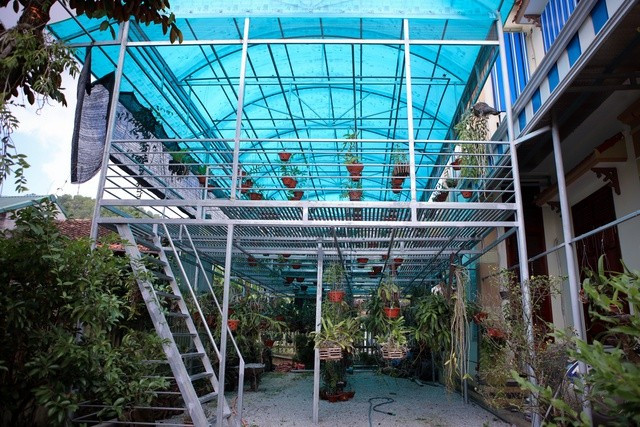 Trong nhà còn có vườn lan 2 tầng với tổng diện tích 100m2. Ảnh: Znews