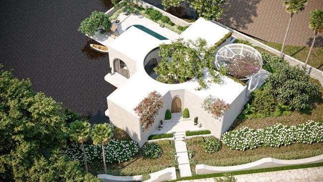 Trước khi diễn ra tiệc cưới, diễn viên Bình An khiến nhiều người trầm trồ khi khoe tậu một căn biệt thự view hồ, là món quà tặng Phương Nga. Ảnh: FBNV