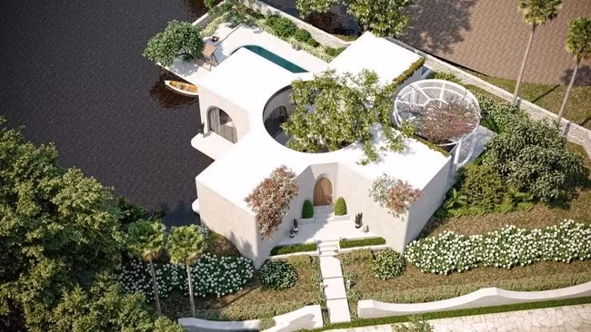 Trước khi diễn ra tiệc cưới, diễn viên Bình An khiến nhiều người trầm trồ khi khoe tậu một căn biệt thự view hồ, là món quà tặng Phương Nga. Ảnh: FBNV