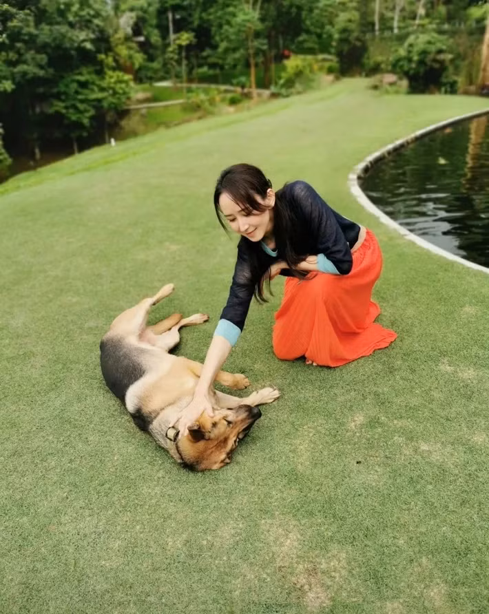 Thay vì cổng sắt, tường bê tông là một khu vườn rộng đến mức người ta đùa rằng "đi từ cổng vào phòng khách mất… 10 phút". Ảnh: QQ