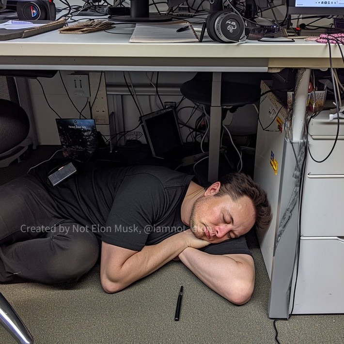 Bên cạnh đó, tỷ phú giàu nhất thế giới còn có thói quen làm việc khuya rồi ngủ lại văn phòng. Thói quen này hình thành từ những năm 1990 khi ông khởi nghiệp với công ty đầu tiên. Ảnh: X