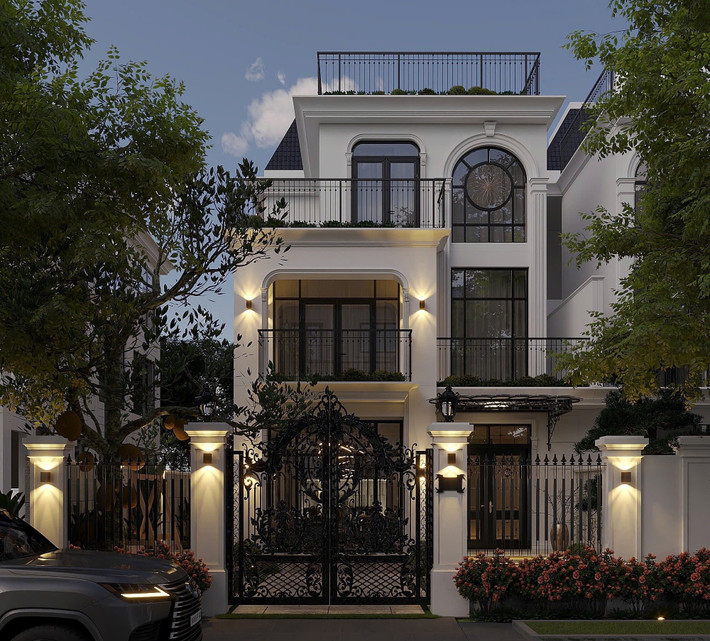 Mới đây, trên trang cá nhân, trung vệ Thành Chung hé lộ biệt thự mới xây trị giá hàng chục tỷ đồng tại Hà Nội. Ảnh: FB Nguyễn Thành Chung