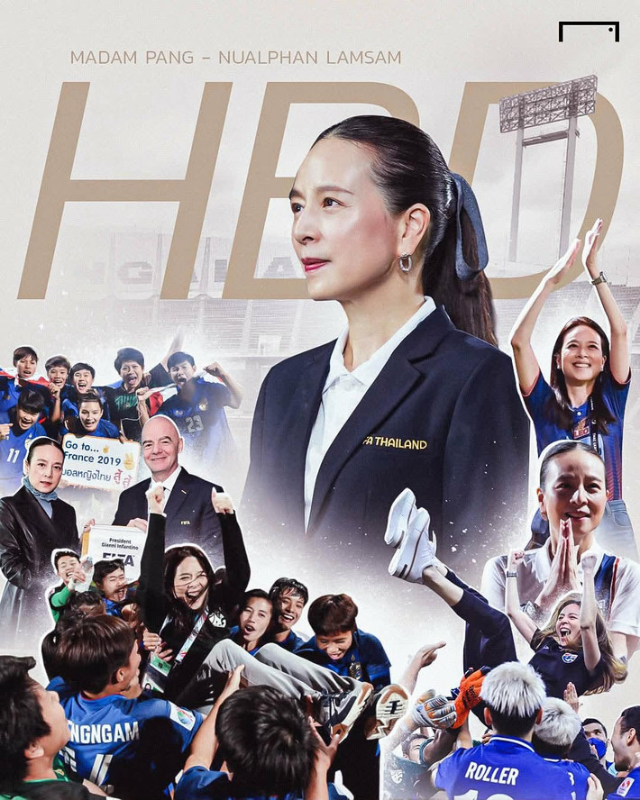 Bà Madam Pang đảm nhiệm cương vị Chủ tịch Liên đoàn Bóng đá Thái Lan, là người phụ nữ đầu tiên đảm nhận vị trí này trong lịch sử hơn 107 năm của tổ chức. Ảnh: FB Madam Pang