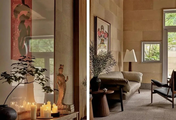 Sảnh phụ của ngôi nhà được decor đẹp mắt. Ảnh: Sohu