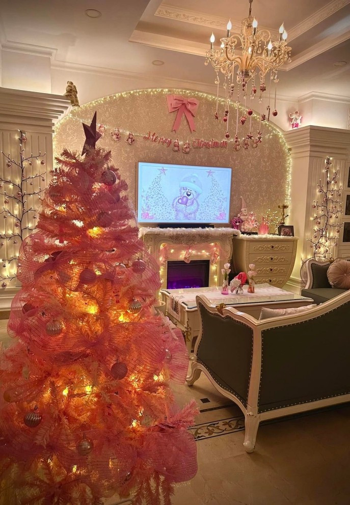 Mỗi dịp lễ, Tết biệt thự của Minh Khang - Thúy Hạnh được trang hoàng lộng lẫy. Ảnh: FBNV