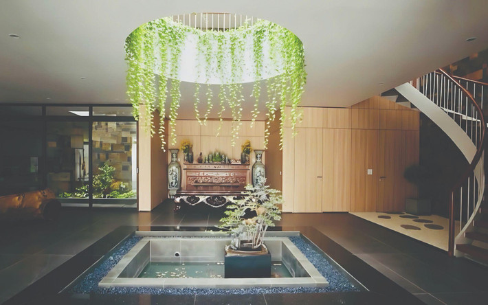 Phòng thờ được bố trí tách biệt, đảm bảo riêng tư và yên tĩnh. Ảnh: NguyenhieuARC