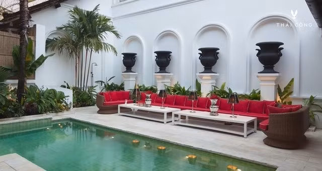 Đây là khu vực NTK Thái Công thư giãn và tổ chức những bữa tiệc nhỏ, chiêu đãi người thân và bạn bè. Ảnh: FBNV