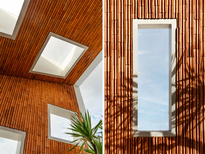 Ở bên trong, các khung cửa và ô thoáng được bố trí khéo léo nhằm tạo điểm nhìn giao thoa giữa người với người, giữa các khu vực chức năng, và giữa con người với thiên nhiên. Ảnh: Phan Trọng Tín - Minh Anh