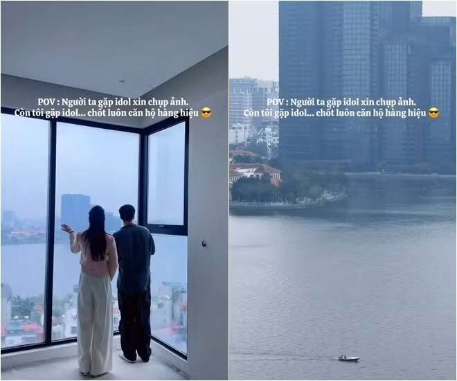 Điểm đắt giá nhất của căn hộ là view nhìn thẳng ra Hồ Tây, bao trọn nhiều biểu tượng kiến trúc lộng lẫy của Hà Nội. Ảnh chụp màn hình
