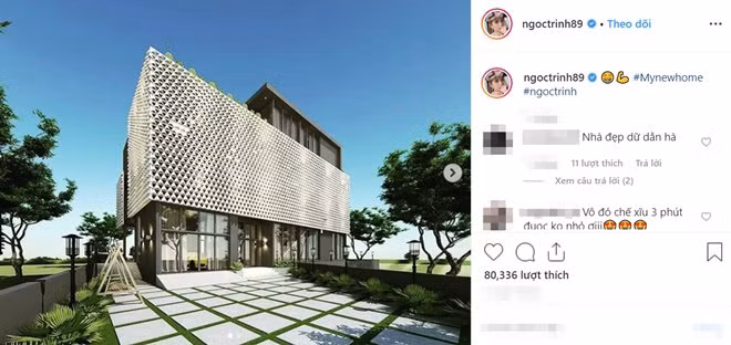 Sau khi chia tay bạn trai vào ngày 27/11, Ngọc Trinh khiến người hâm mộ không khỏi bất ngờ khi thông báo vừa tậu thêm ngôi biệt thự mới. Ảnh: FBNV.