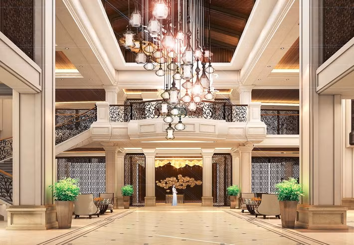 Có giá trên 10 triệu đồng/đêm, Vinpearl Da Nang Ocean Resort and Villas (Trường Sa, Ngũ Hành Sơn, Đà Nẵng) được thiết kế theo kiến trúc kiểu tân cổ điển hiện đại. Ảnh: Dulich24.
