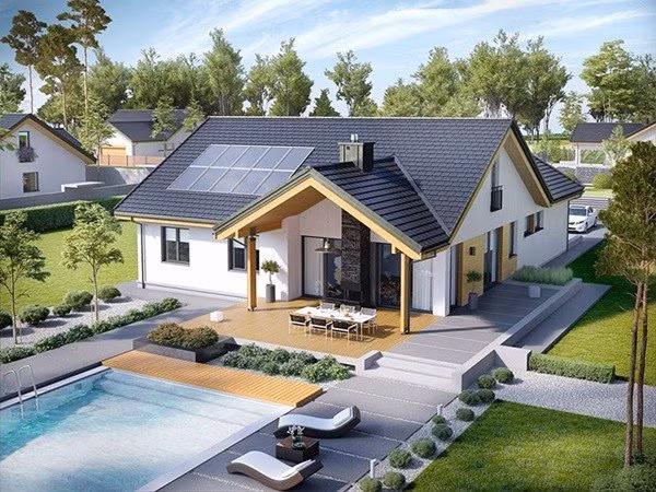Biệt thự vườn mini có ưu điểm là đơn giản hơn, chi phí thấp hơn, diện tích xây dựng nhỏ, dễ phù hợp với quỹ đất hẹp, tiến độ thi công nhanh và đặc biệt là vẫn đảm bảo tính thẩm mỹ cao. Ảnh: Wedo.