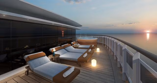 Tuy nhiên, để được nghỉ trên siêu du thuyền này, khách phải bỏ ít nhất 11.000 USD (gần 300 triệu đồng) mỗi đêm. Nguồn ảnh: Regent Seven Cruise.
