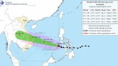 Cảnh báo bão Kalmaegi mạnh nhất năm 2025 đổ bộ miền Trung