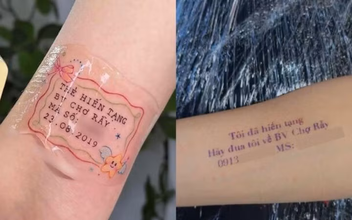 Tiềm ẩn nhiều rủi ro từ trào lưu xăm thông tin hiến tạng lên cơ thể