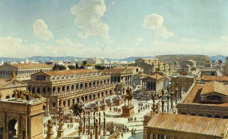 Tàn tích của đế chế La Mã tại Công trường La Mã cổ đại