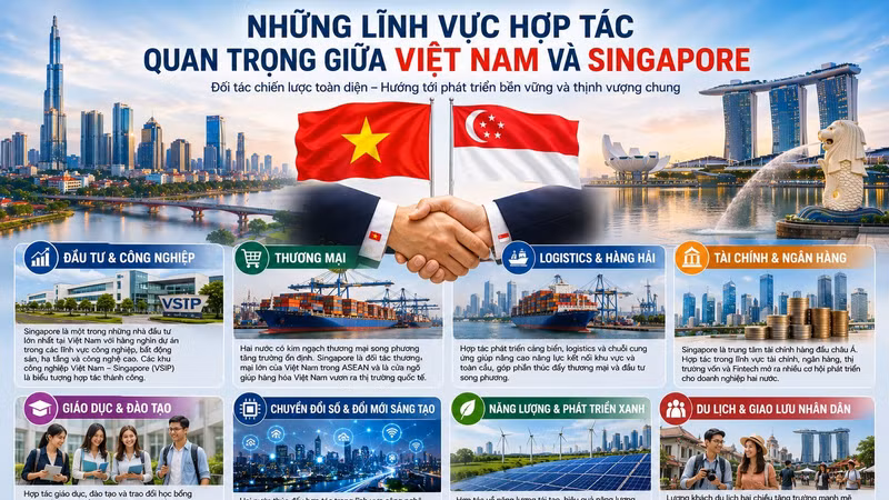 Quan hệ hợp tác chiến lược giữa Việt Nam và Singapore đa dạng lĩnh vực