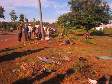 Hiện trường vụ tai nạn.