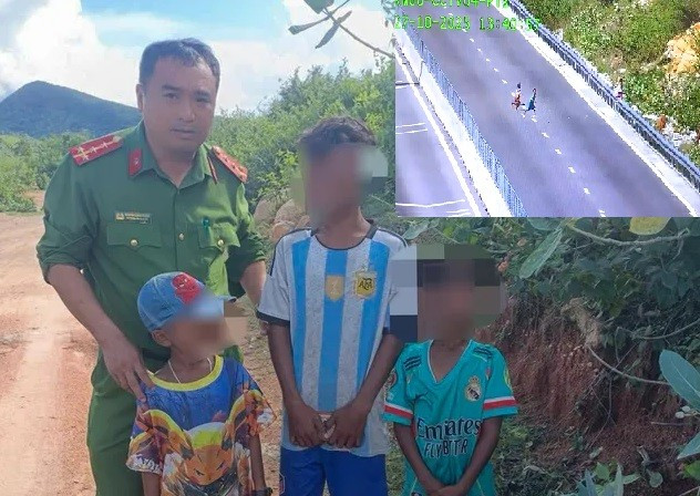 Lực lượng công an đã tuyên truyền, giáo dục, cho các em viết cam kết không tái phạm (Ảnh: CACC) 1-5417.jpg