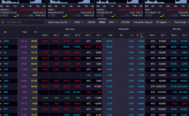 Chứng khoán Việt Nam đỏ lửa, 112 mã cổ phiếu giảm sàn Chung khoan Viet Nam do lua, 112 ma co phieu giam san