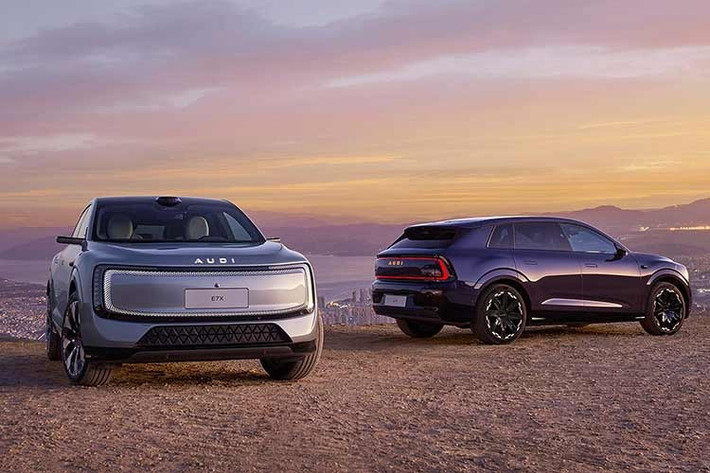 AUDI đã chính thức công bố mẫu SUV điện E7X hoàn toàn mới trên ứng dụng và trang web chính thức của liên doanh SAIC-Audi. Đây là mẫu xe thứ hai của thương hiệu AUDI thuộc liên doanh SAIC-Audi sau E5 Sportback và hiện chỉ dành riêng cho thị trường Trung Quốc.